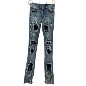 Rockstar Original Mens 32X45 Jeans RSM 225 Super Stacked Flared Jean Patchwork